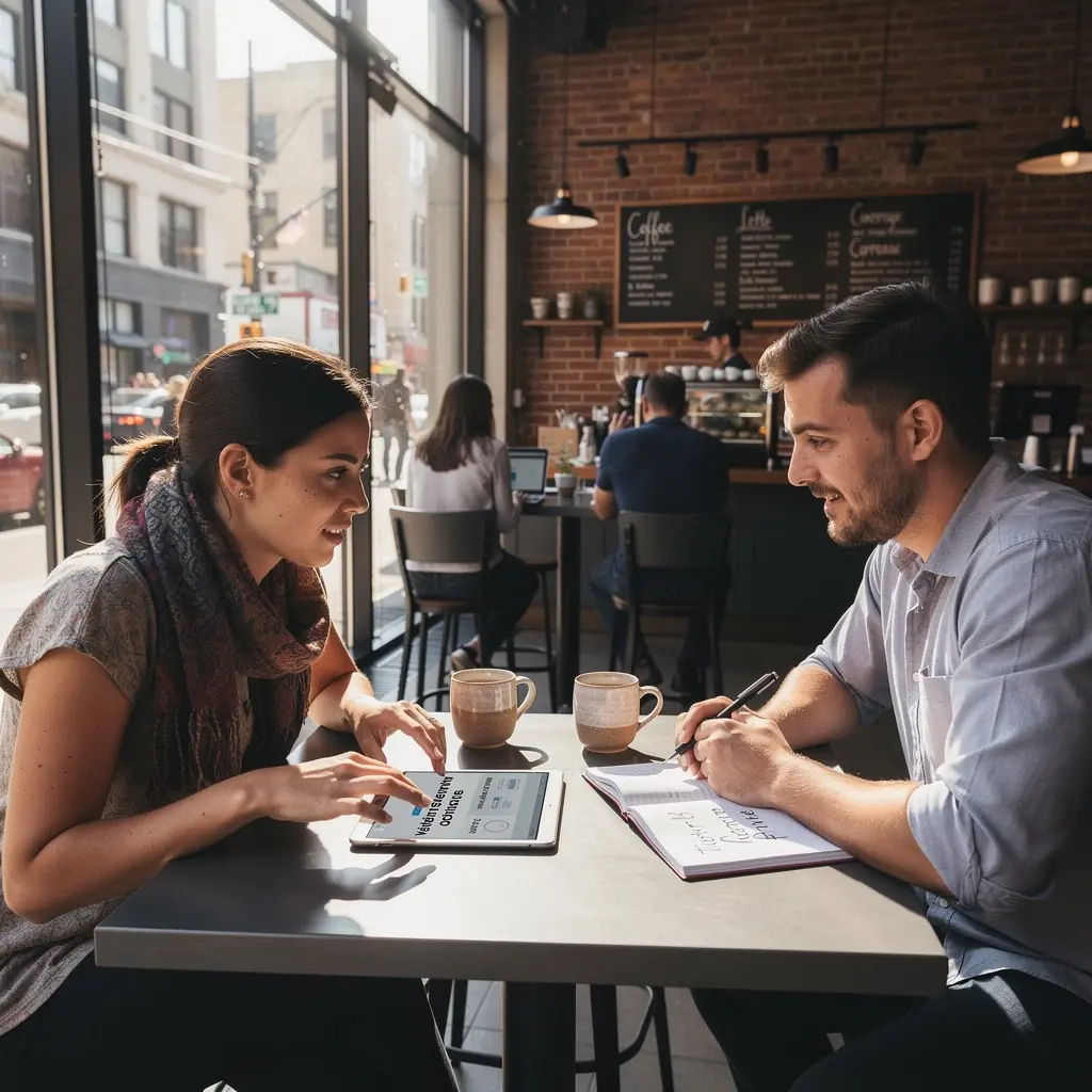 Иконка онлайн-управления аккаунтом, представляющая удобство получения страховых услуг через интернет.